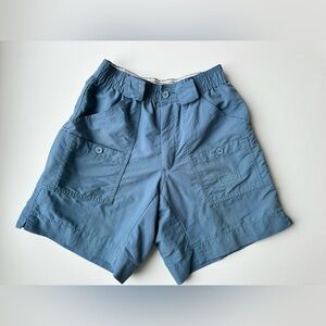 Mens AFTCO Light Blue Cargo Fishing Shorts Size 28